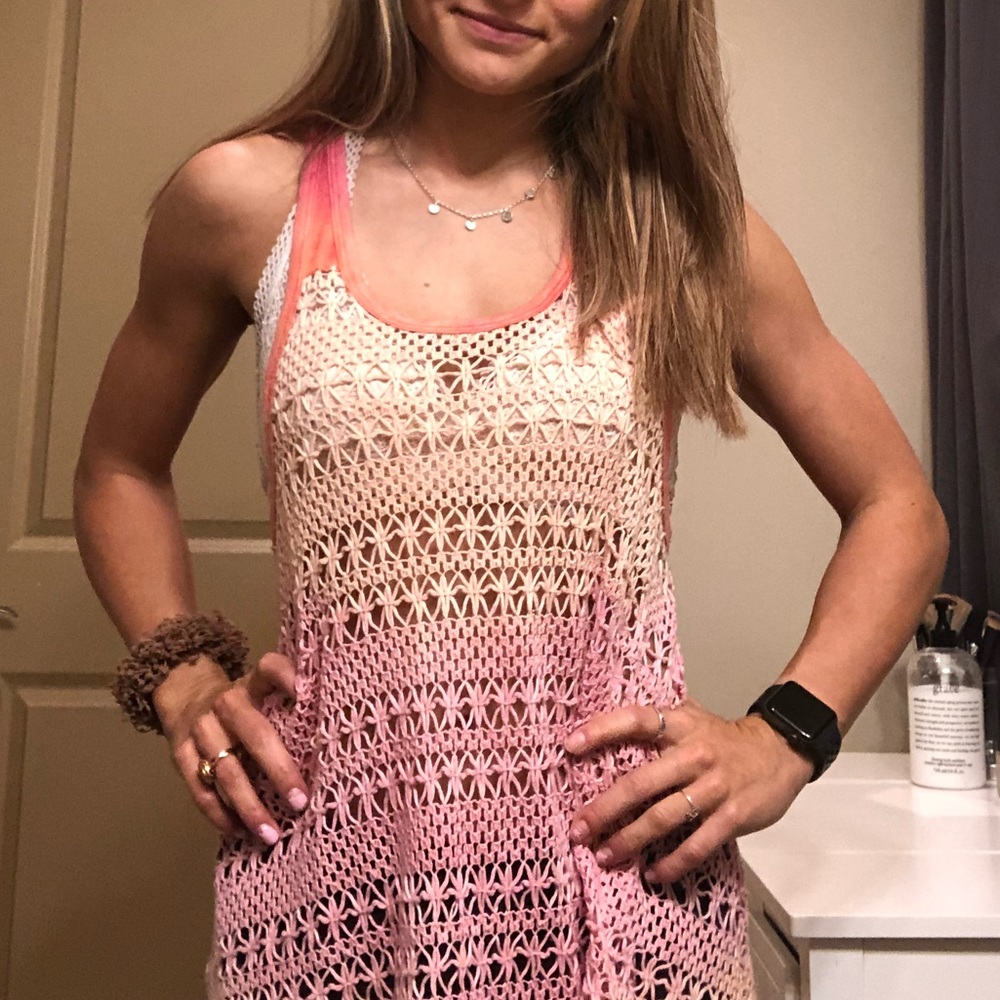 Crochet tank top in pink hombre